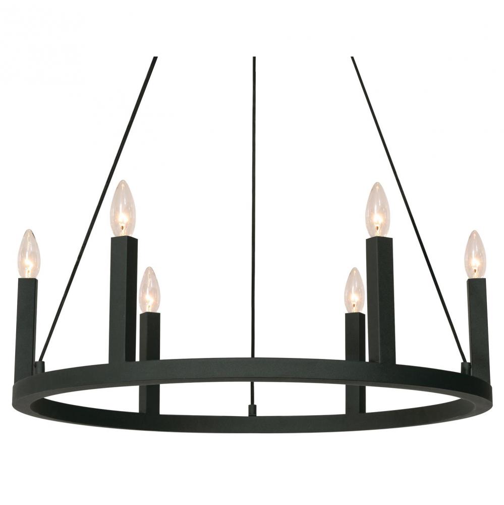 GRACE 6 LIGHT PENDANT CANDELABRA BASE