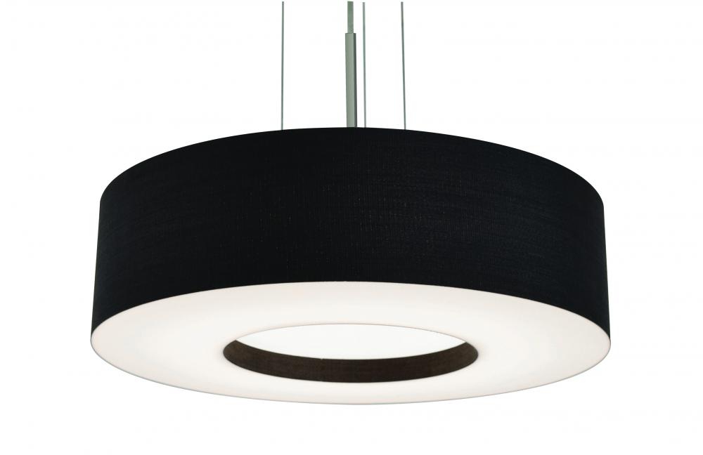 Montclair 12'' LED Pendant - Satin Nickel Finish - Black Shade