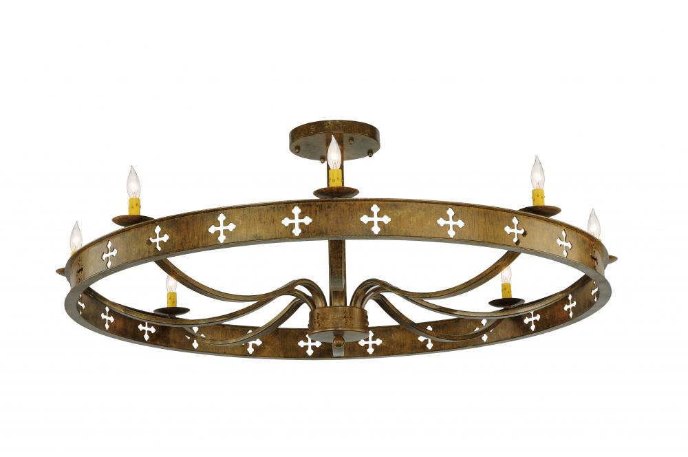 48" Wide Byzantine 8 Light Semi-Flushmount