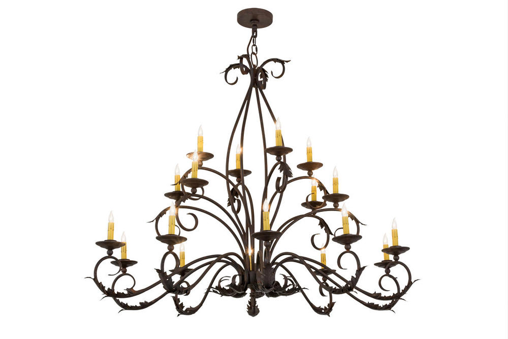 54" Long Windsor 18 Light Oblong Chandelier