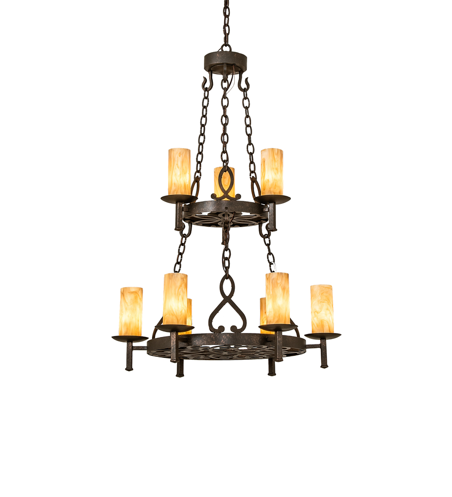 31" Wide Newcastle 9 Light Two Tier Chandelier