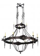 2nd Avenue Designs White 112053 - 72"W Stag 12 LT Two Tier Chandelier