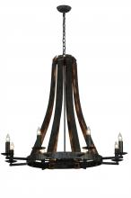 2nd Avenue Designs White 140164 - 42" Wide Barrel Stave Madera 8 Light Chandelier