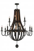 2nd Avenue Designs White 143858 - 48"W Barrel Stave Madera 12 LT Two Tier Chandelier