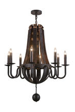 2nd Avenue Designs White 154052 - 36" Wide Barrel Stave Madera 8 Light Chandelier