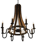 2nd Avenue Designs White 180364 - 43" Wide Barrel Stave Madera 8 Light Chandelier