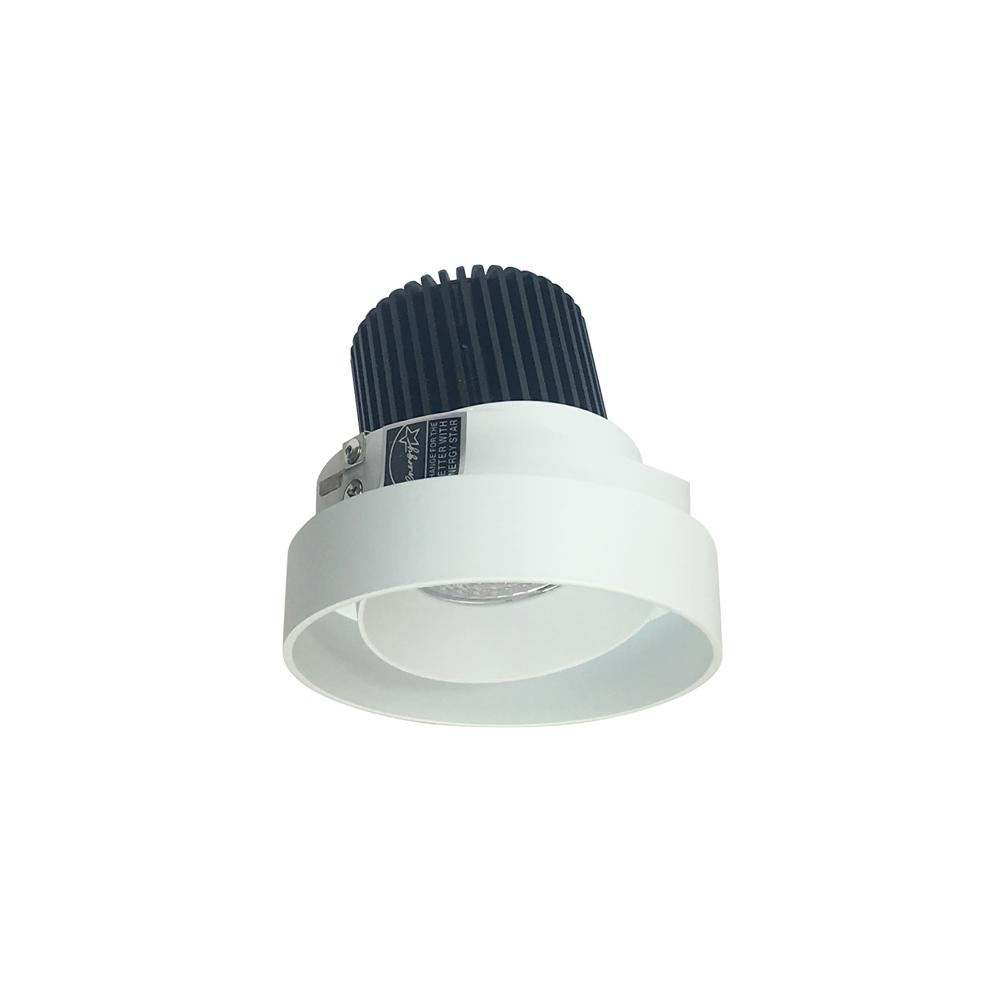 4" Iolite LED Round Trimless Adjustable, 1000lm / 14W, 3500K, Matte Powder White Adjustable /