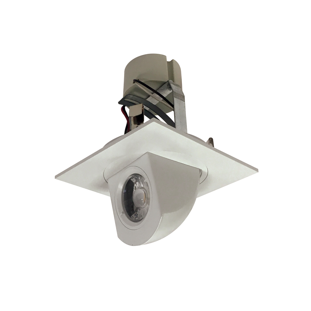 4" Cobalt Square Adjustable Elbow LED Retrofit, 800lm / 12W, 3000K, White Finish