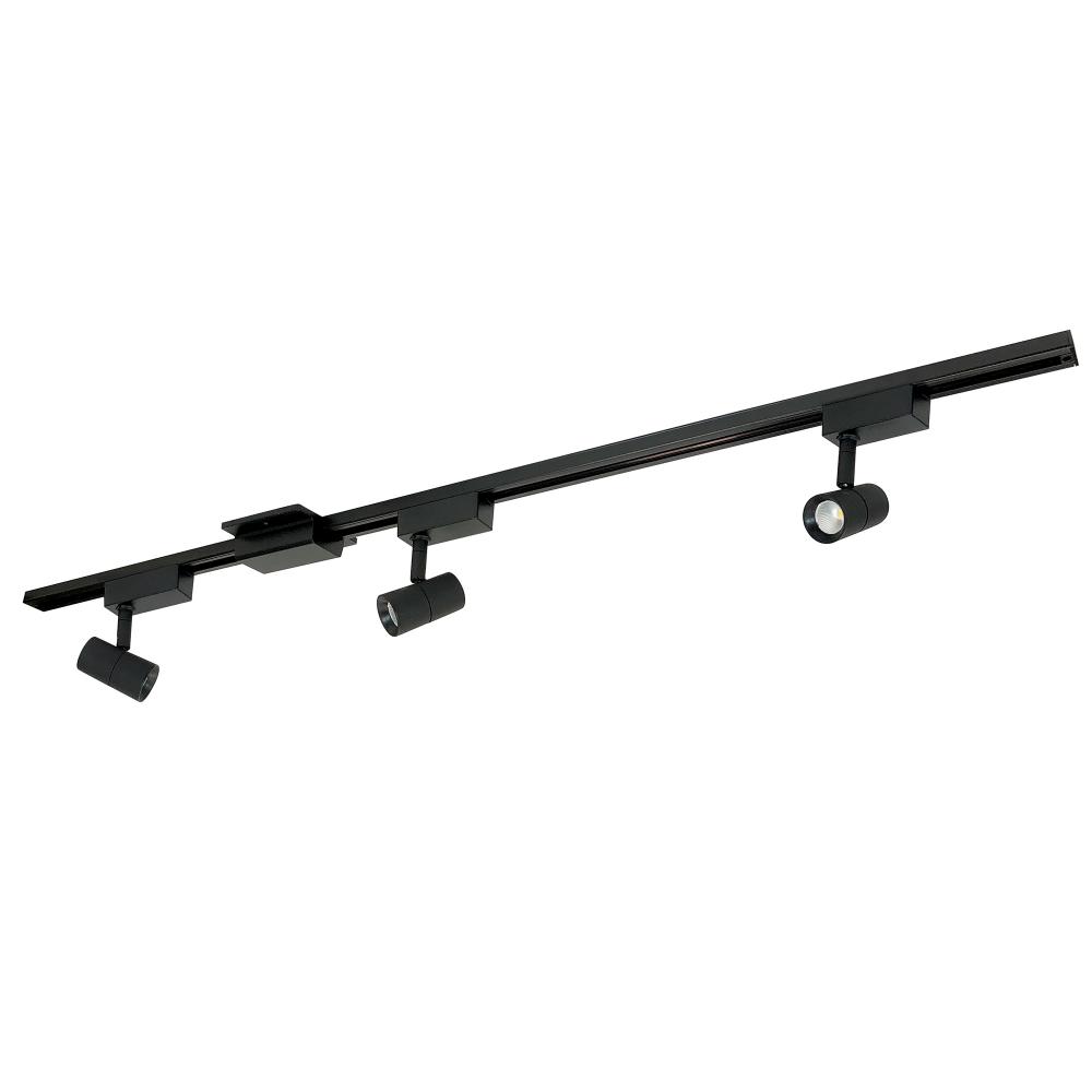 4-ft Track Pack with (3) Aiden 800lm LED Track Heads, 3000K, Black Finish