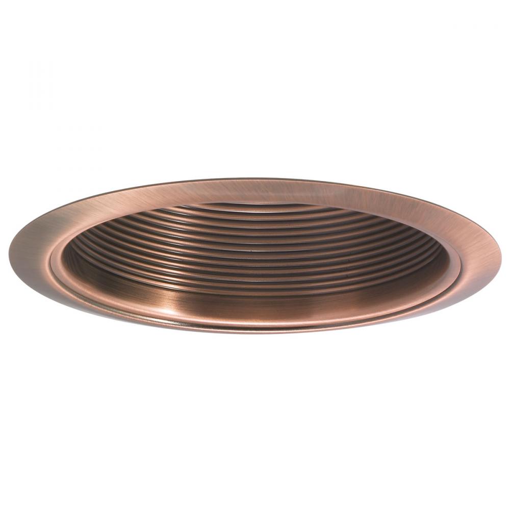 6" BR/PAR30 Stepped Baffle w/ Metal Ring, Copper