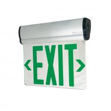 Nora NX-812-LEDGMA - Surface Adjustable LED Edge-Lit Exit Sign, Battery Backup, 6" Green Letters, Single Face /