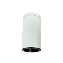 Nora NYLI-6SI2BBW - 6" Cylinder, White, Surface Mount, Incandescent, Baf., Black