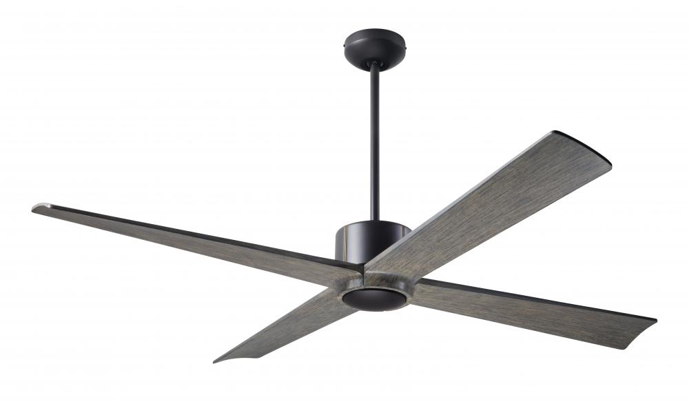 Nouveau DC Fan; Dark Bronze Finish w/ Brass; 56" Graywash Blades; No Light; Remote Control