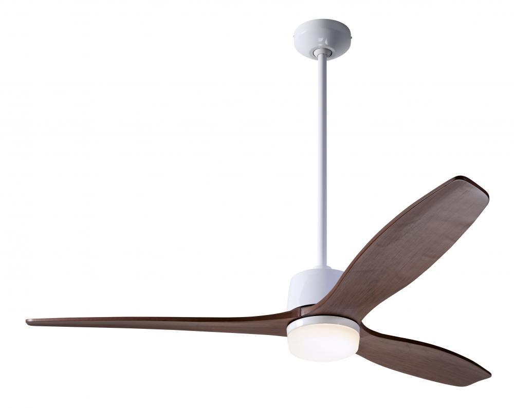 Arbor DC Fan; Gloss White Finish; 54" Mahogany Blades; 17W LED; Remote Control