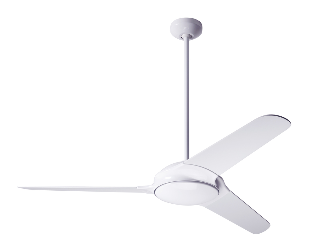 Flow Fan; Gloss White Finish; 52" White Blades; No Light; Fan Speed Control