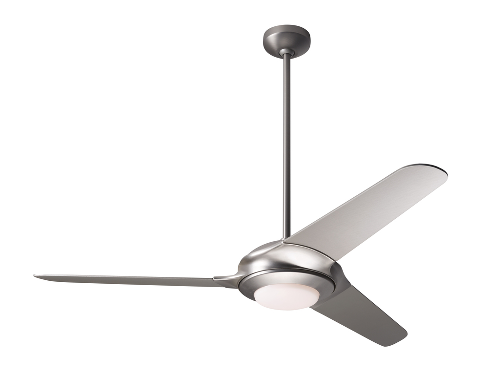 Flow Fan; Matte Nickel Finish; 52" Nickel Blades; 20W LED; Fan Speed and Light Control (3-wire)