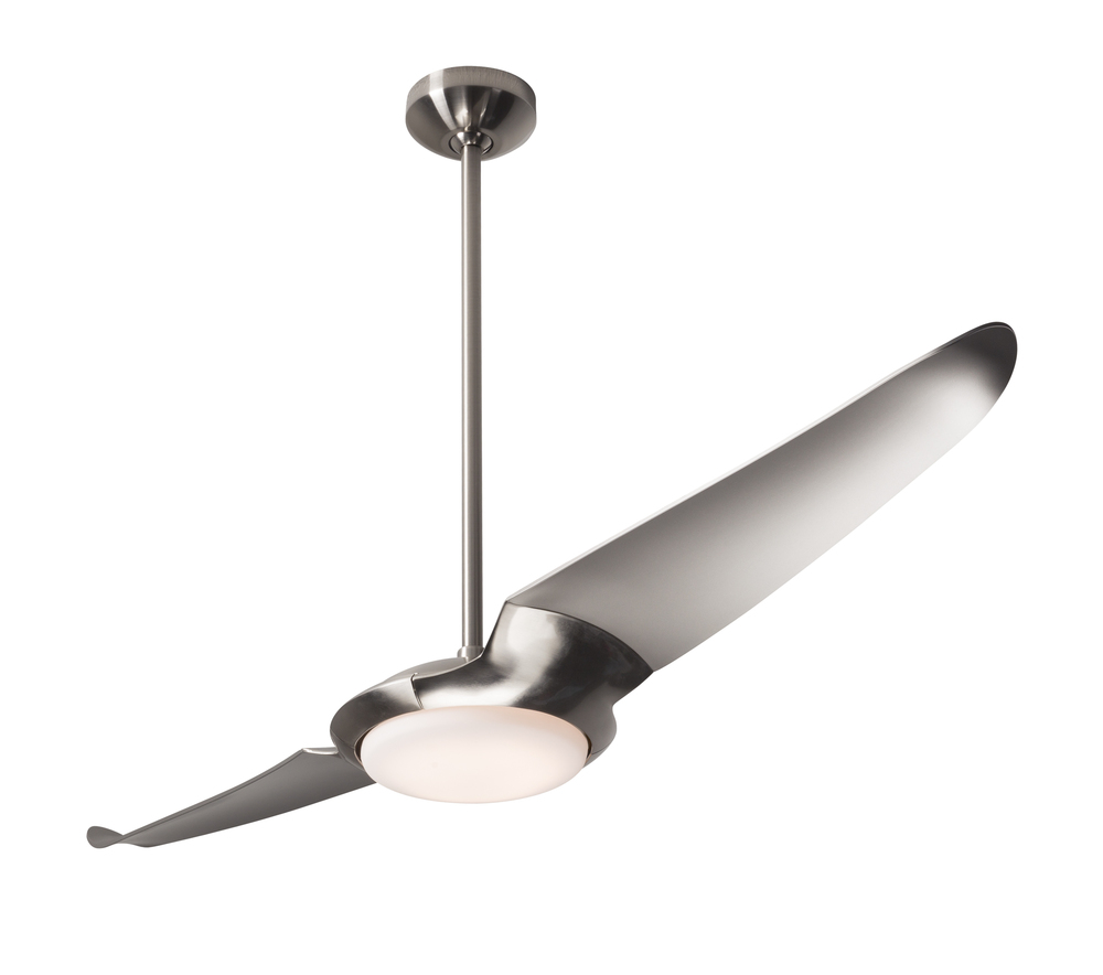 IC/Air (2 Blade ) Fan; Bright Nickel Finish; 56" Dark Blades; 20W LED; Wall Control