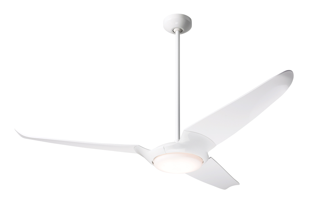 IC/Air (3 Blade ) Fan; Gloss White Finish; 56" Dark Blades; 20W LED; Wall Control