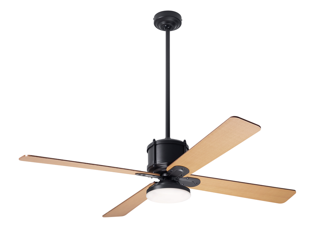 Industry DC Fan; Dark Bronze Finish; 50" Maple Blades; 20W LED Open; Wall Control