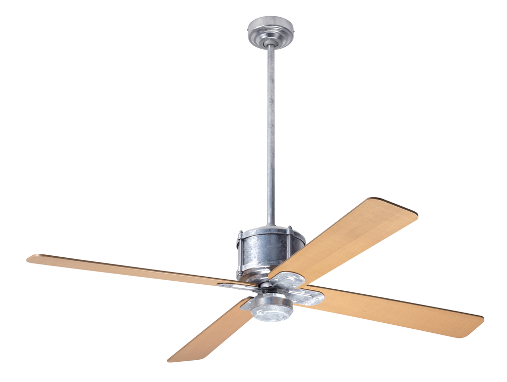 Industry DC Fan; Galvanized Finish; 50" Maple Blades; No Light; Remote Control