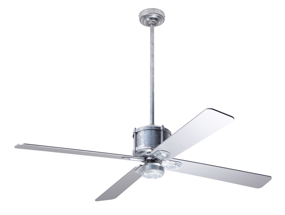 Industry DC Fan; Galvanized Finish; 50" Silver Blades; No Light; Remote Control