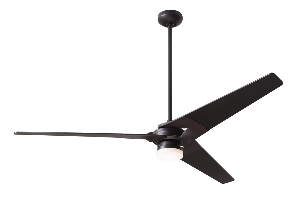 Torsion Fan; Dark Bronze Finish; 62" Black Blades; 17W LED; Fan Speed and Light Control (3-wire)