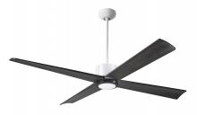 Modern Fan Co. NOU-MWBS-56-EB-NL-RC - Nouveau DC Fan; Matte White Finish w/ Brass; 56" Ebony Blades; No Light; Remote Control