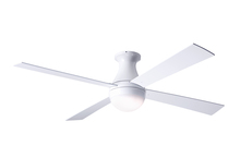 Modern Fan Co. BAL-FM-GW-52-AL-652-002 - Ball Flush Fan; Gloss White Finish; 52" Aluminum Blades; 20W LED; Fan Speed and Light Control (3