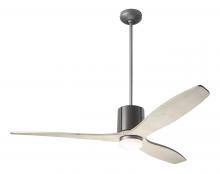 Modern Fan Co. LLX-GTGY-54-WW-271-WC - LeatherLuxe DC Fan; Graphite Finish with Gray Leather; 54" Whitewash Blades; 17W LED; Wall Contr