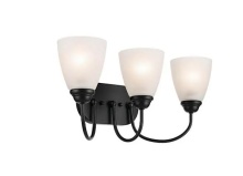 Kichler 45639BK - Jolie 3-Light Vanity Light with Satin Etched Glass in Black