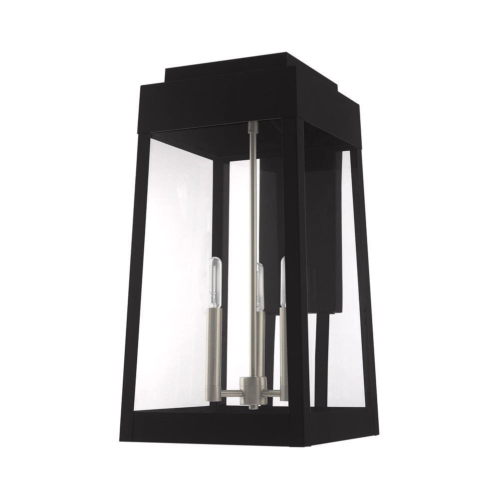 3 Lt Black Outdoor Wall Lantern