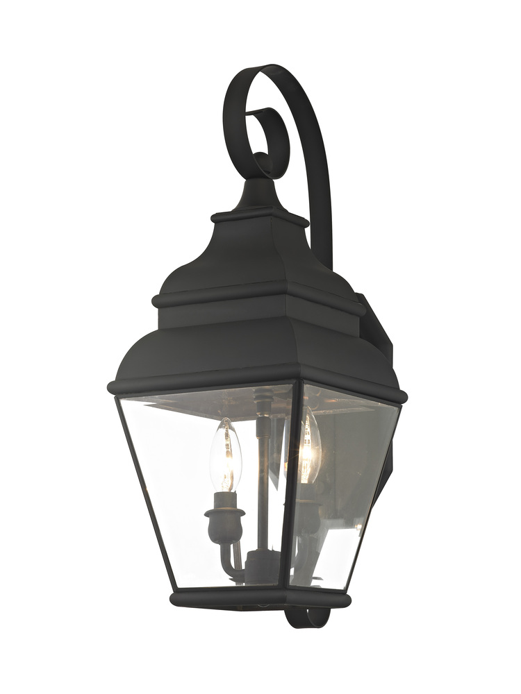 2 Light Black Outdoor Wall Lantern