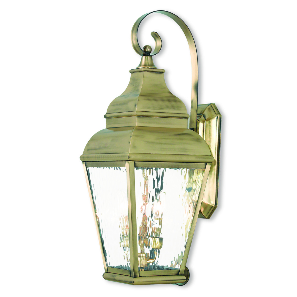 3 Light AB Outdoor Wall Lantern