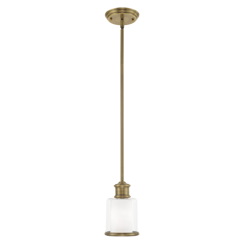 1 Lt Antique Brass Mini Pendant