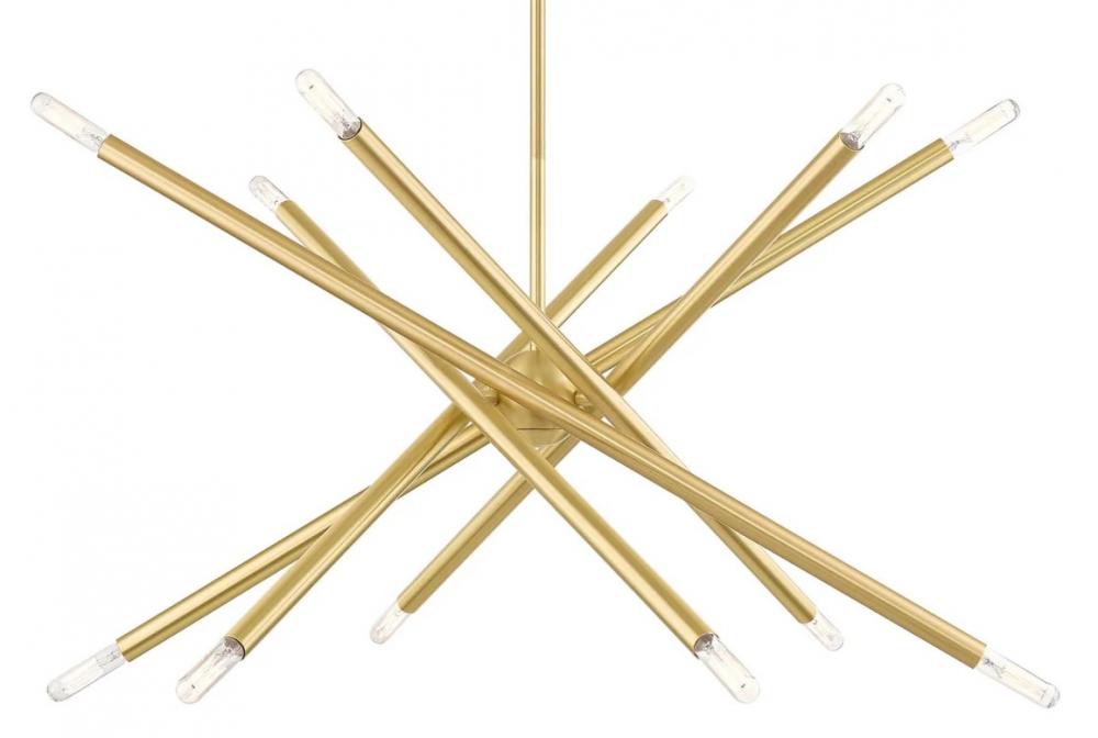 12 Lt Satin Brass Chandelier