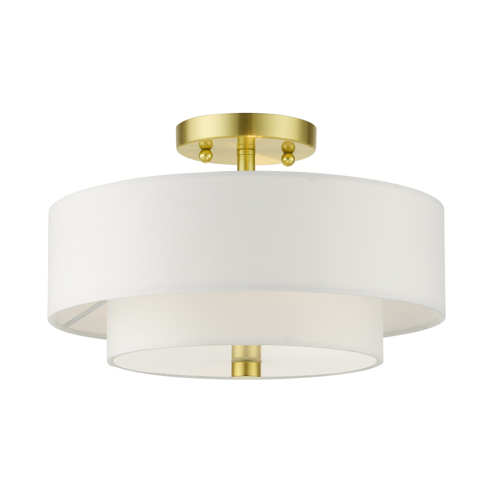 2 Lt Satin Brass Semi Flush