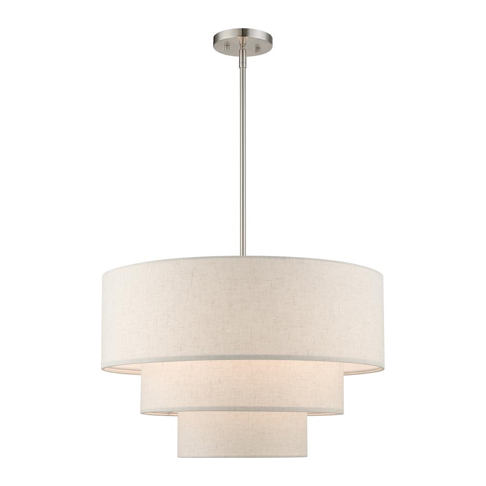 4 Light Brushed Nickel Pendant Chandelier