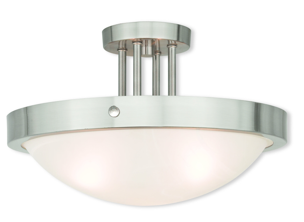 3 Light Brushed Nickel Ceiling Mount