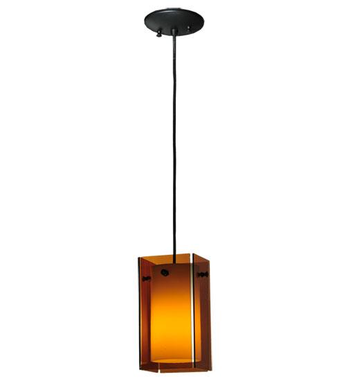 5"Sq Metro Amber Quadrato Mini Pendant