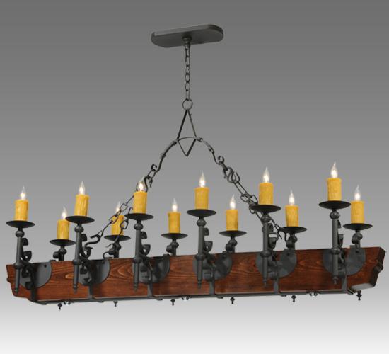 60"L Tudor LED 12 LT Chandelier