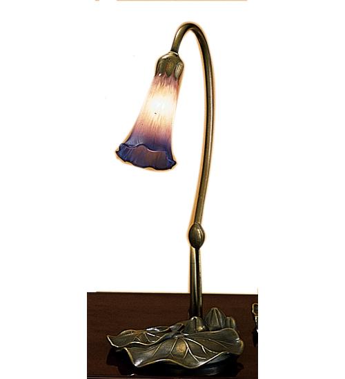 16" High Pink/Blue Pond Lily Accent Lamp