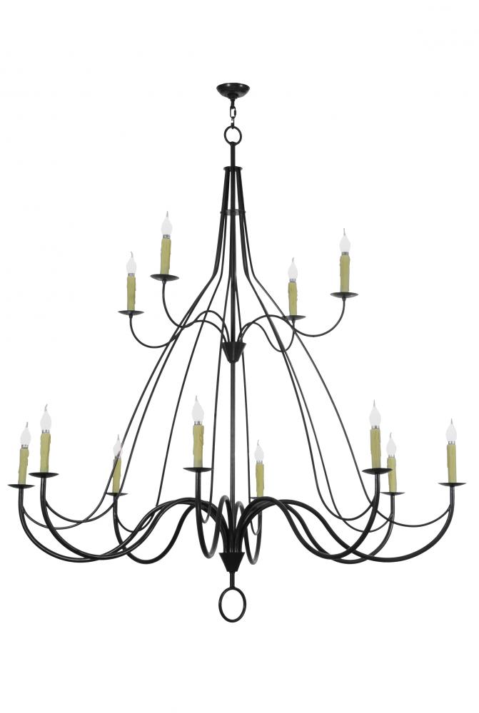 68" Wide Bell 12 Light Two Tier Chandelier