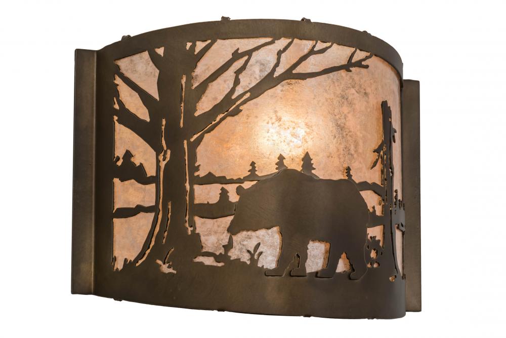 12" Wide Bear at Lake Wall Sconce