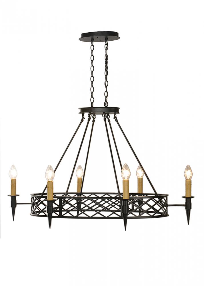 43" Wide Topridge 6 Light Chandelier