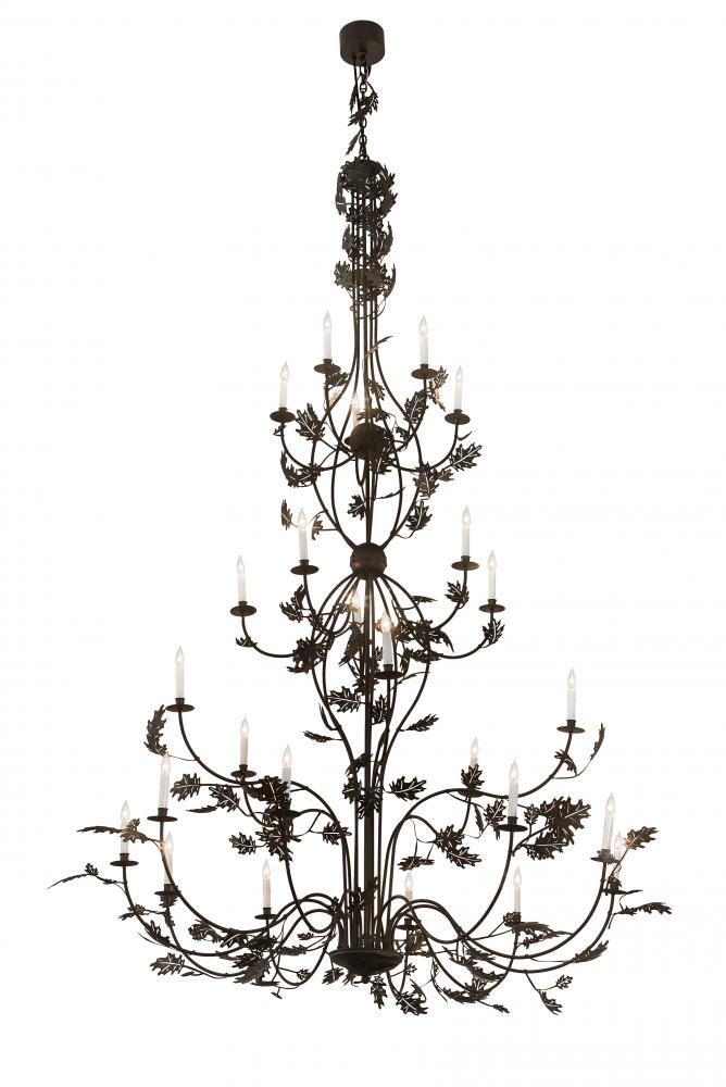 72" Wide Oak Leaf 25 Light Chandelier