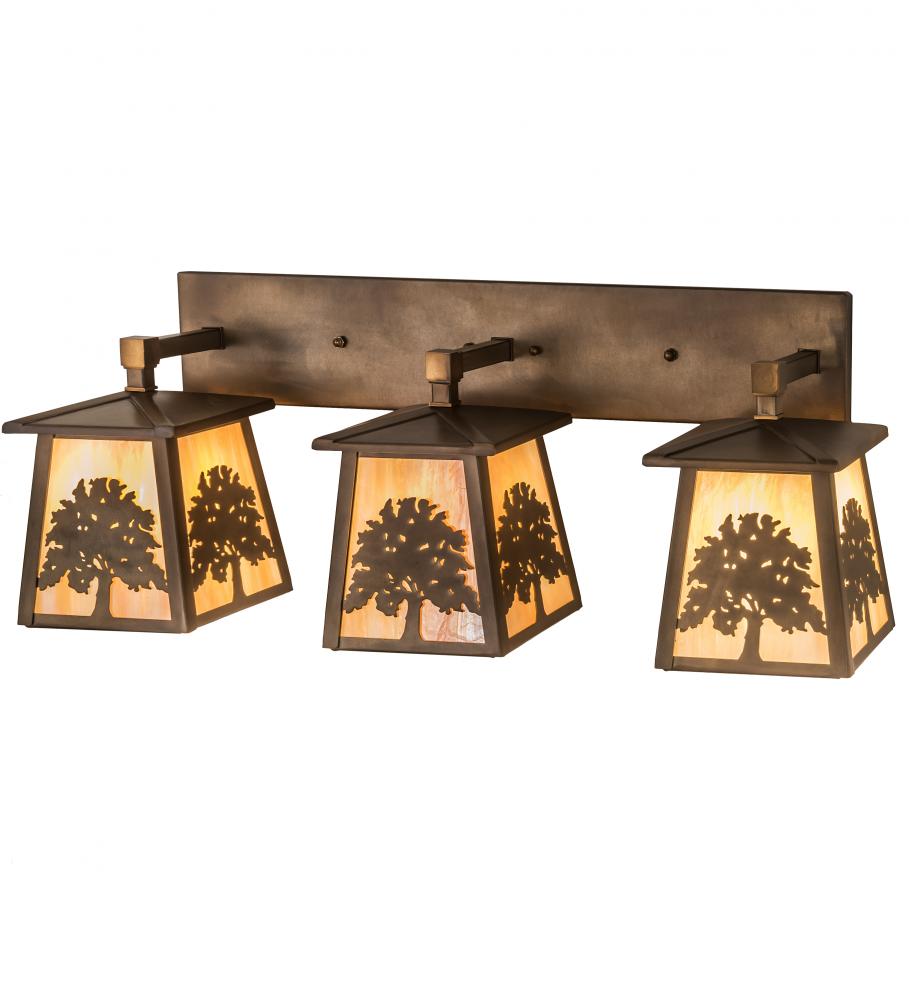 32" Long Oak Tree 3 Light Vanity Light