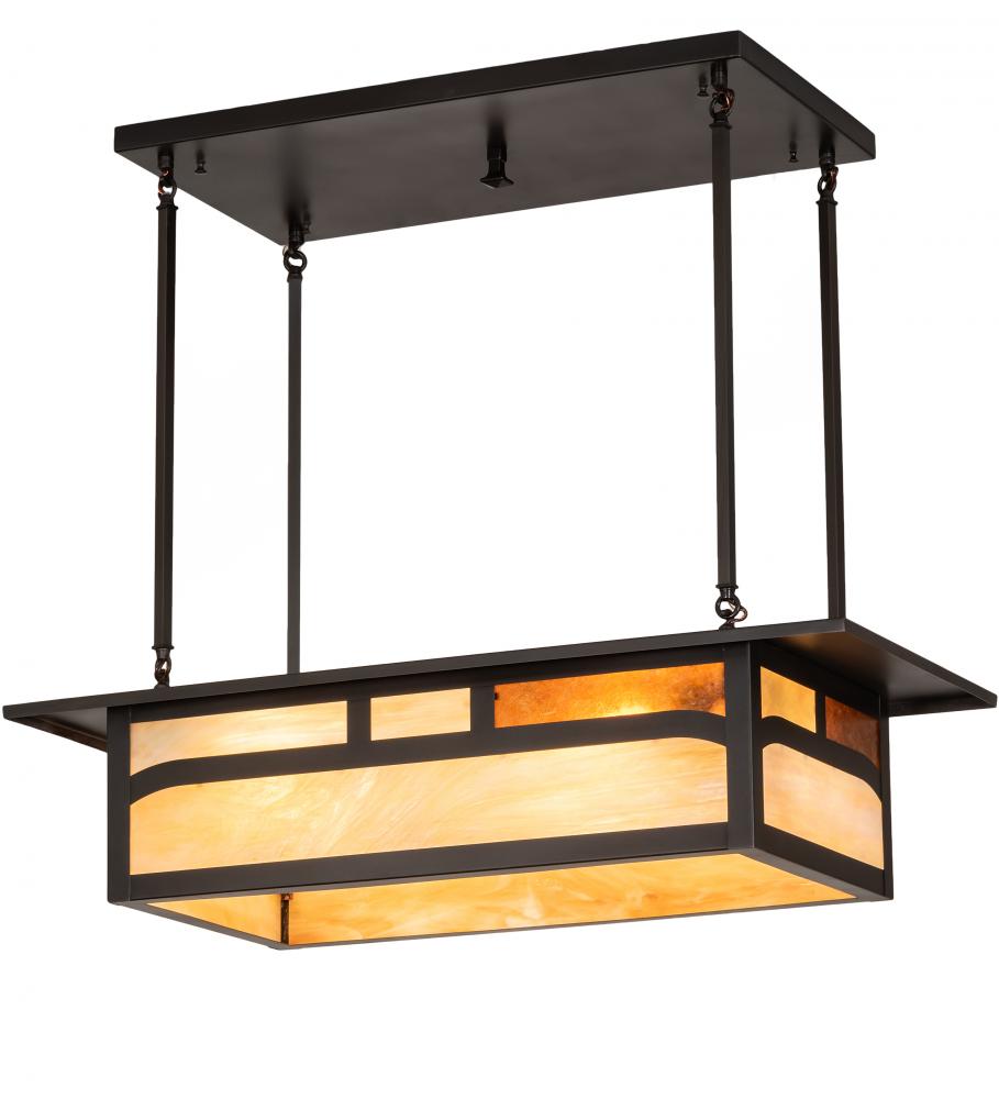 34" Long Hyde Park Double Bar Mission Oblong Pendant