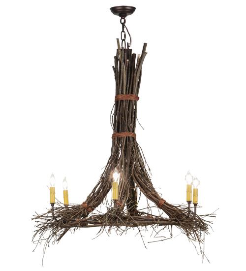 36"W Twigs 6 LT Chandelier