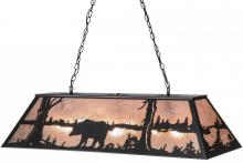 Meyda Blue 110854 - 48"L Bear at Lake Oblong Pendant