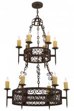 Meyda Blue 120164 - 36"W Toscano 12 LT Two Tier Chandelier